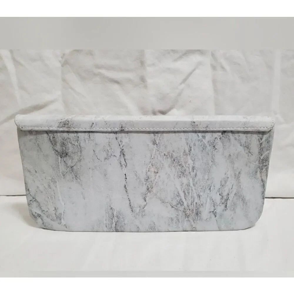 COASTAL ROAD -🎉HP🎉 Gray Marble Custom-Made Leather Zipper-Accent Envelope Clutch - Picture 14 of 15